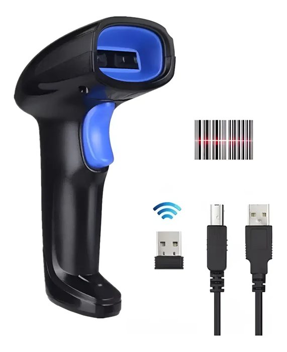 Lector de códigos de barras inalámbrico con receptor USB